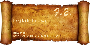 Fojtik Erika névjegykártya