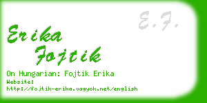 erika fojtik business card